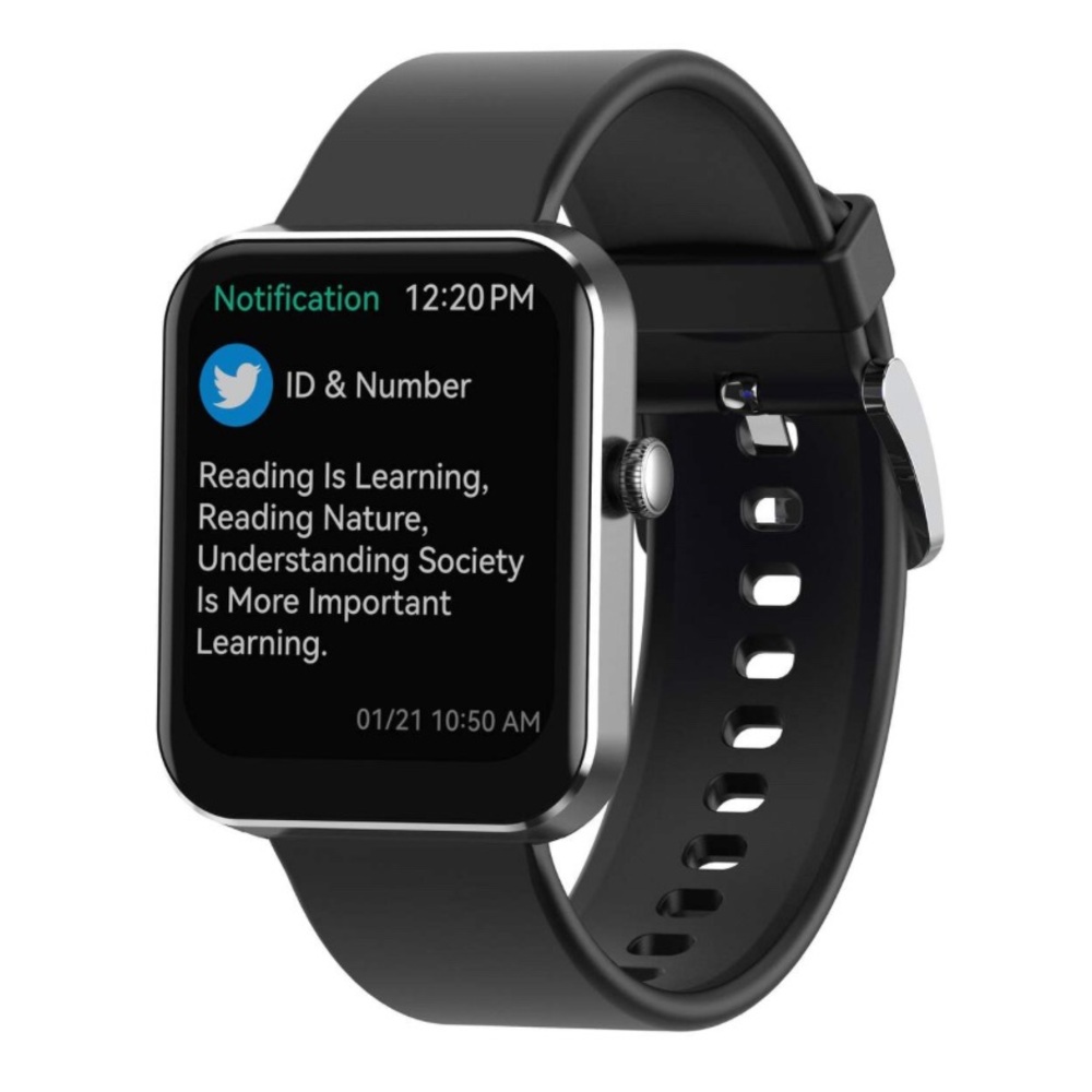 Black Smartwatch with Metallic Finish